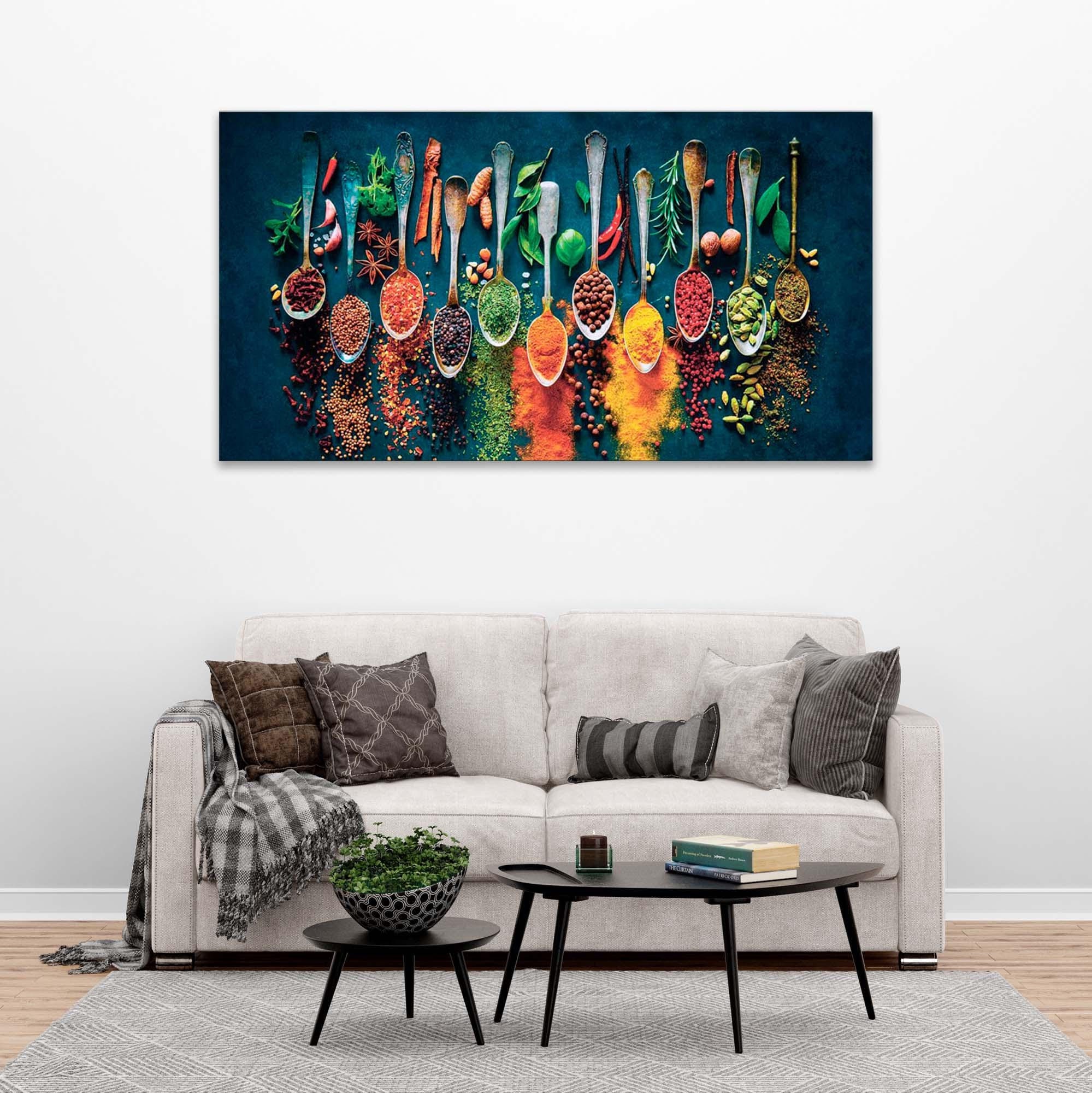Spoon Herbs Canvas, Spoon Spice Kitchen Print, Spoon Herbs Spices Wall Art, Spices and Herbs poster, Spices wall art,Food art,Herbs wall art