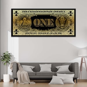 Prop geld, nepgeld, biljet van 100 dollar, echt geld, realistisch geld, extra grote muurkunst, geld Art canvas print, mannen kerstcadeau, geld kunst
