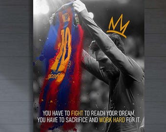 Lionel Messi Art Wall, Football Wall Decor, Man Cave Printed,Messi Art Canvas, Famous Poster,Modern wall art, Man cave decor, Gift Messi Fan