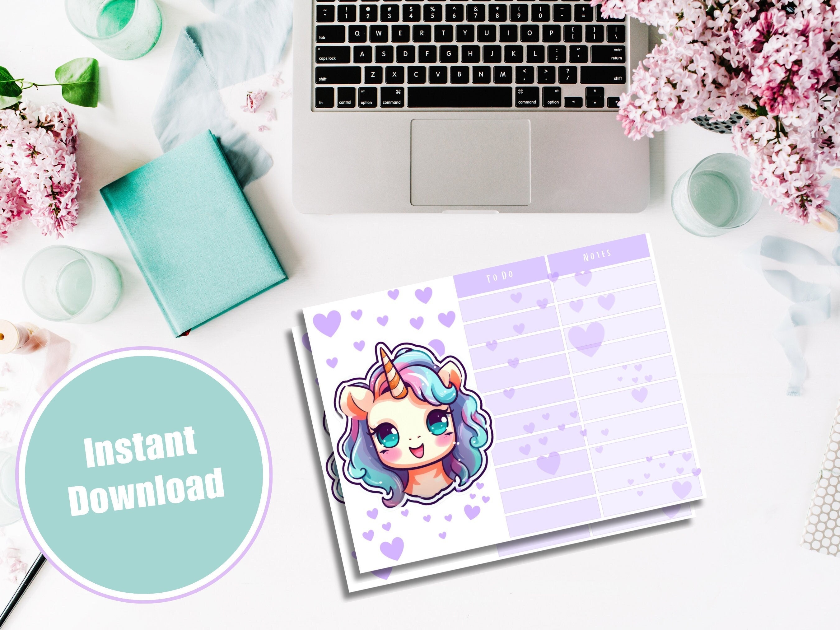 Unicorn Printable to Do List, Daily Planner PDF, Task Tracker, Cute ...