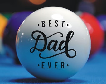 Mejor papá jamás grabado bola de billar, bola de billar, mejor regalo para papá, regalo del día del padre, bola de billar personalizada, bola de billar personalizada