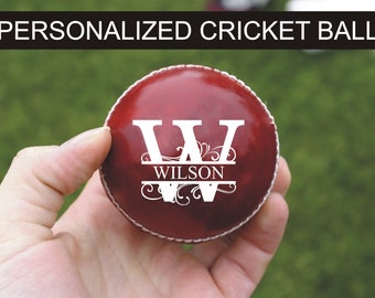 Balle de cricket personnalisée, balle de cricket en cuir, balle de cricket à personnaliser, cadeau pour lui, cadeau cricket, cadeau pour joueur de cricket, cadeau pour homme