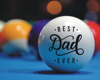 Beste vader ooit gegraveerd Cue Ball, Biljart Cue Ball, Beste Cadeau voor papa, Vaderdagcadeau, Gepersonaliseerde Cue Ball, Aangepaste biljartbal