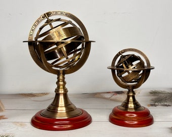 Brass Armillary Sphere Astrolabe Nautical Marine Tabletop Globe ~ Armillary Sphere Globe Spherical 6 inch '' and 8 inch