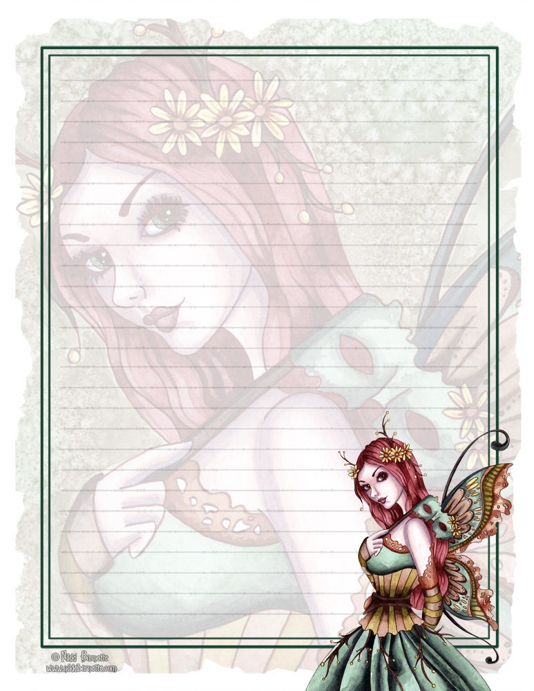 Fairy Printable Stationery Paper Scrapbook Paper Digital | Etsy