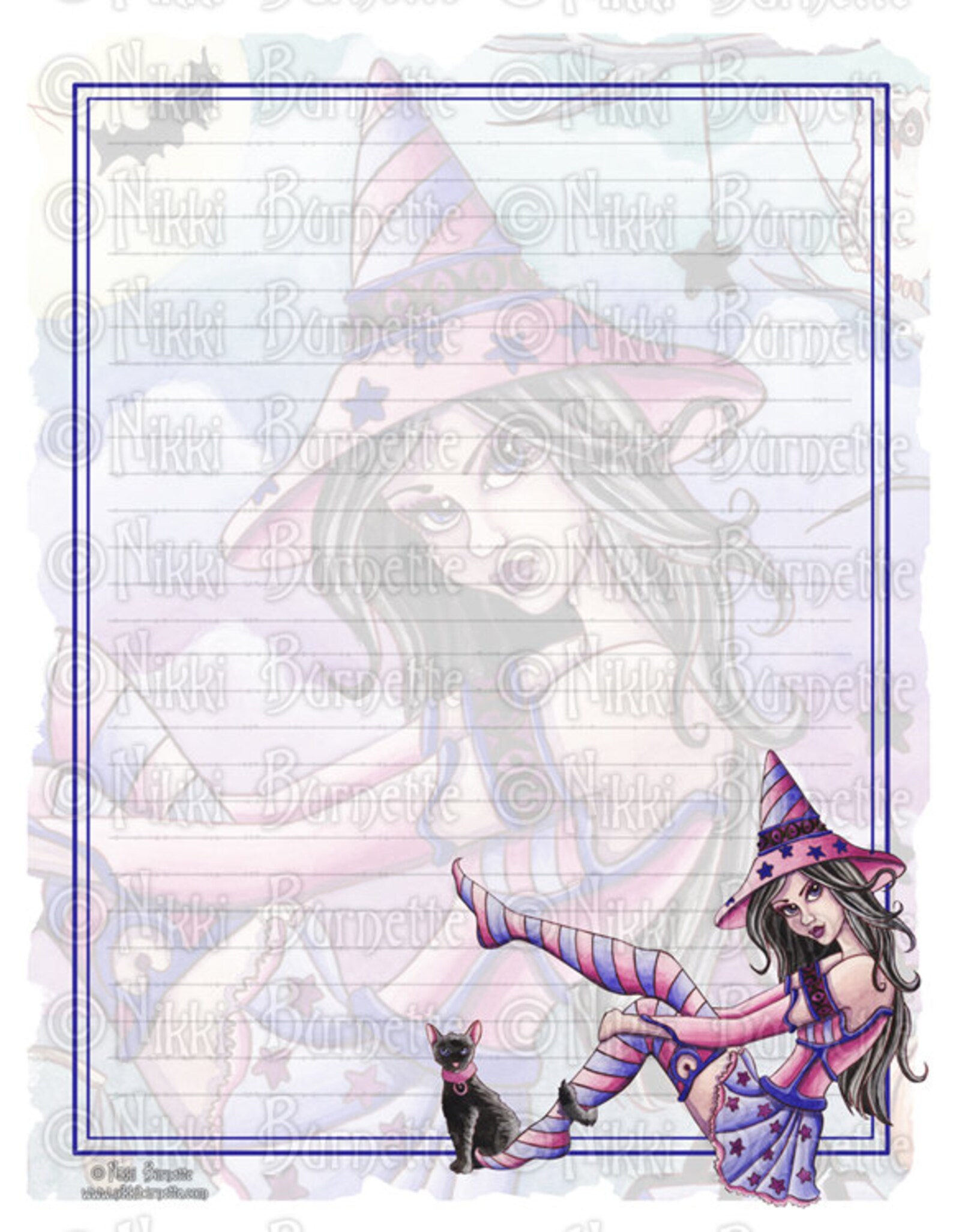 Witch Printable Stationery Paper Scrapbook Paper Digital - Etsy