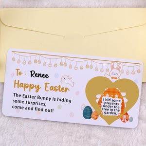 Cartes à gratter surprises de Pâques, Carte à gratter personnalisée, Chasse aux œufs de Pâques surprise, Cadeaux surprise des Fêtes, Egguf d'or