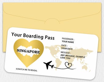Scratch Reveal Surprise Boarding Card, Personalised Scratch Reveal Boarding Pass, Surprise Holiday Destination, Holiday Gift Surprise Ticket