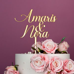 Taarttopper voor bruiloft, aangepaste bruidstaarttopper, aangepaste naamtaarttopper, gepersonaliseerde taarttopper