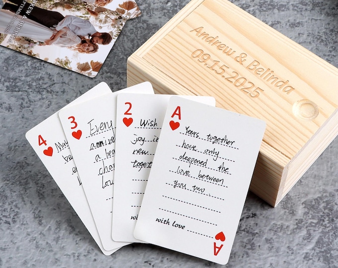 Livre d'or personnalisé, Cartes à jouer personnalisées avec photo, Alternative au livre d'or de mariage, Carnet de dédicaces, Jeu de cartes d'invités, Cadeaux de mariage