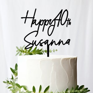 Birthday Cake Topper, Personalized Cake Topper, Custom Happy Birthday Cake Topper, Party Cake Topper with Name, Birthday Decoration
