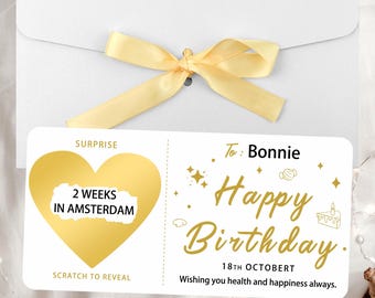 Personalised Surprise Birthday Scratch Card, Scratch To Reveal Voucher, Birthday Card For Any Age, Scratch To Reveal Card, Happy Birthday