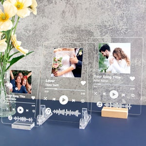 Custom Music Sone Plaque, A5 A6 Acrylic Music Plaque, Any Photo Song Personalised Anniversary Birthday Wedding Gifts, Custom Gifts
