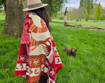 Alpaca Wool Blanket | Reversible Aztec Throw | Handmade in Ecuador | Super Soft and Warm | Navajo Blanket Style | Native Artisan Blanket
