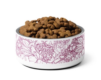 Magenta Pink Floral Modern Pet bowl