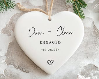 Custom Engagement Ornament, Personalized Engaged Ornament, Gifts for Engaged Couple, Engagement Gifts, Engagement Ornament Keepsake, wedding