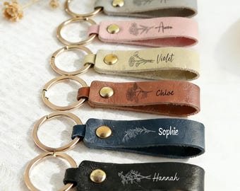 Handmade Daisy Beaded Keychain, Personalized Name Keyring, Cute Custom Bag Charm, Back to School or Friendship Gift, Birthday Gift For Her