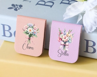 Custom Floral Magnetic Leather Bookmark, Birth Month Flower Bookmark, Minimalist Floral Bookmark, Birthflower Bookmark, Book Lover Gifts