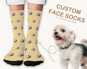Custom Pet Face Socks, Personalized Socks with Photo, Custom Colored Oil Panting Photo Socks, Cute Dog Photo Socks, Funny Socks for Mom Dad