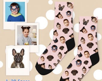 Personalized Photo Socks, Custom Face Socks, Funny Gift for Him/Her, Friends Custom Picture Socks,  Cute Dog Photo Socks, Father's Day gift