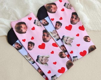 Custom Pet Face Socks, Personalized Socks with Photo, Custom Colored Oil Panting Photo Socks, Cute Dog Photo Socks, Funny Socks for Mom Dad