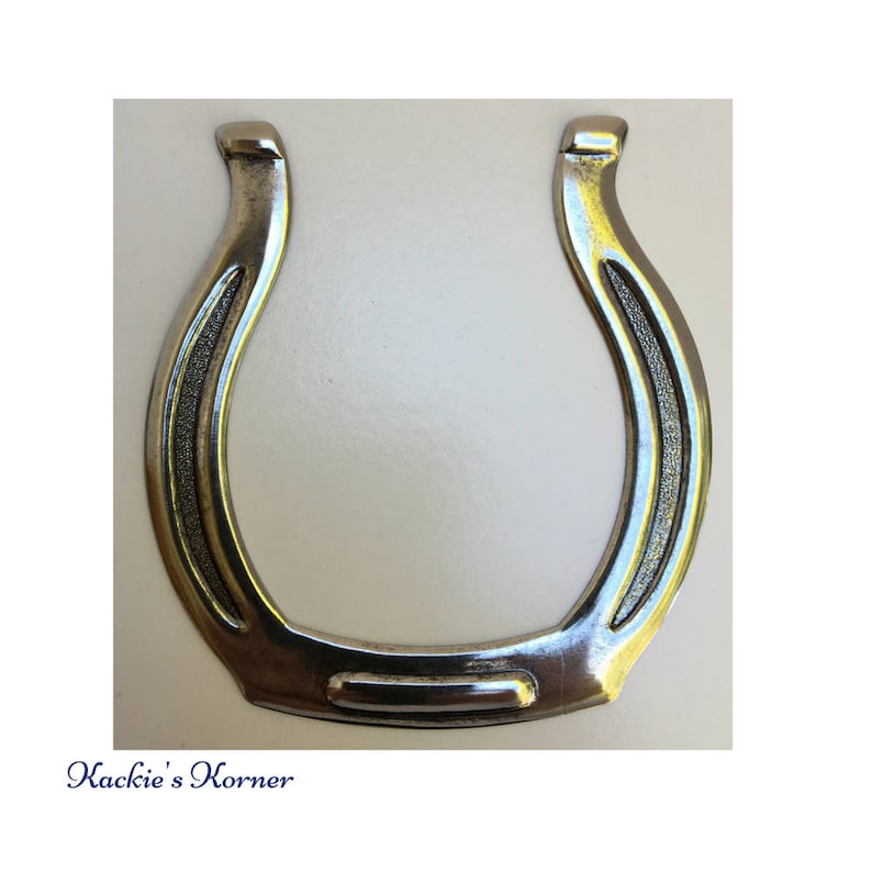 equestrian Horse Shoe Medallion embellishment made in USA finding silver