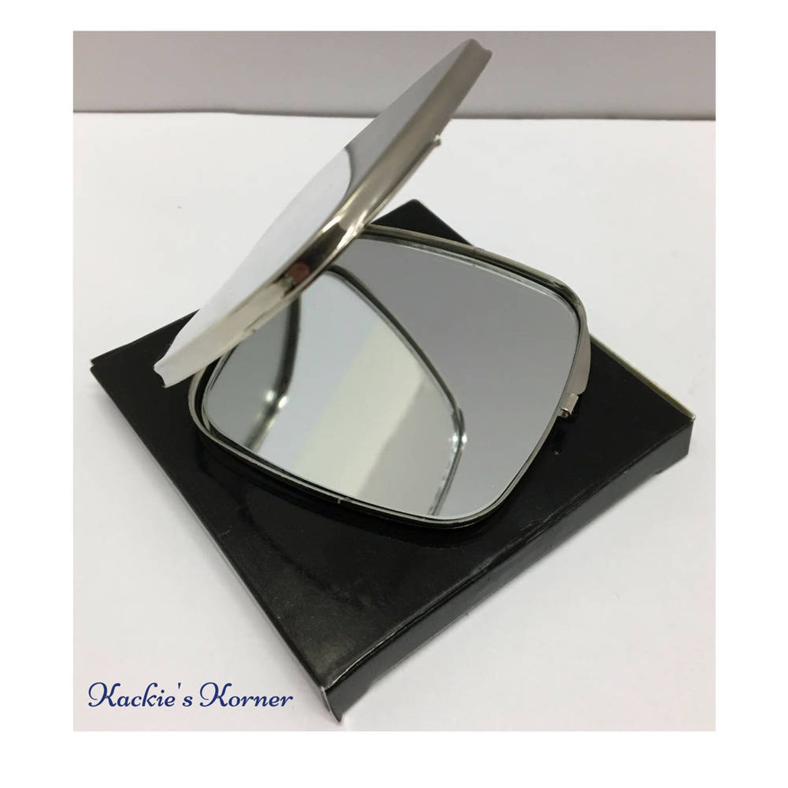 Purse Mirror Silver Plate Two Mirrors Etsy