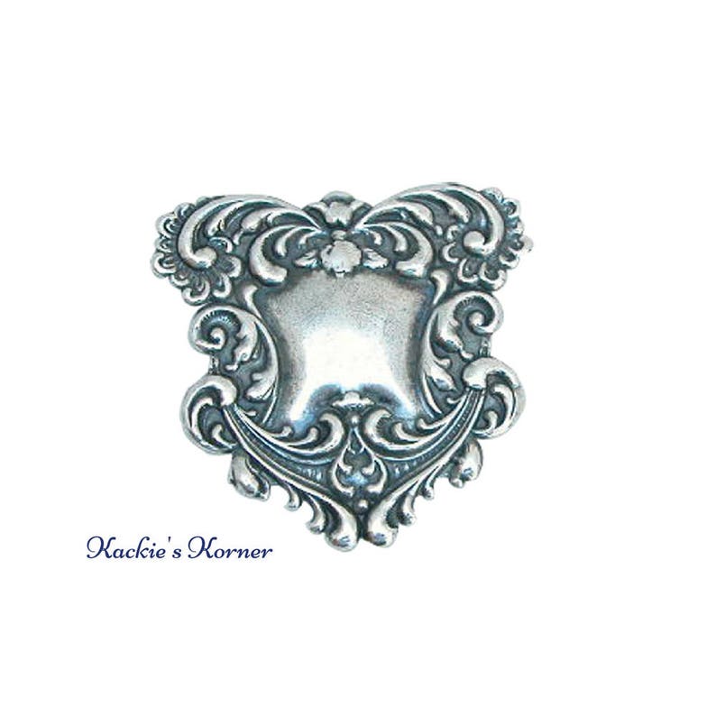 Silver Victorian Shield Designer Medallion Finding