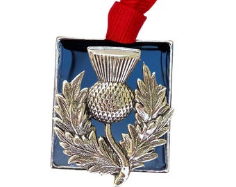 Scottish Christmas Ornament | Silver Thistle | Gift for Lover of Scotland | Robert Burns NIght Gift