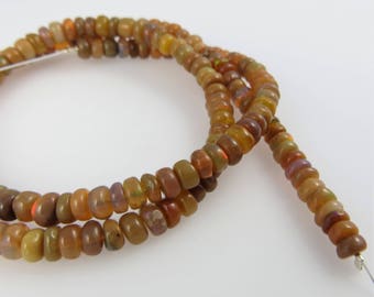 2mm - 3mm Smooth, Ethiopian Welo Opal Gemstone Beads - Full Strand