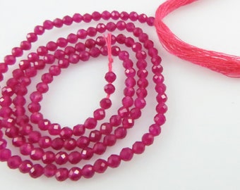 2mm Round, Micro-Faceted Magenta Quartz Gemstone Beads - One Full Strand (Z336)