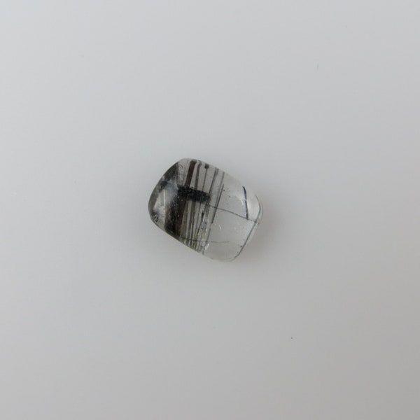 Tourmalinated (Tourmalated) Quartz - Rectangle Flat-Back Gemstone Cabochon, 3.15 cts - 8x11 (TQ101)