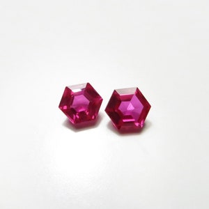 Pink Ruby - 8mm Hex-Cut Faceted Gemstone - Choose Your Own Quantity (X196, X196A, X196B)