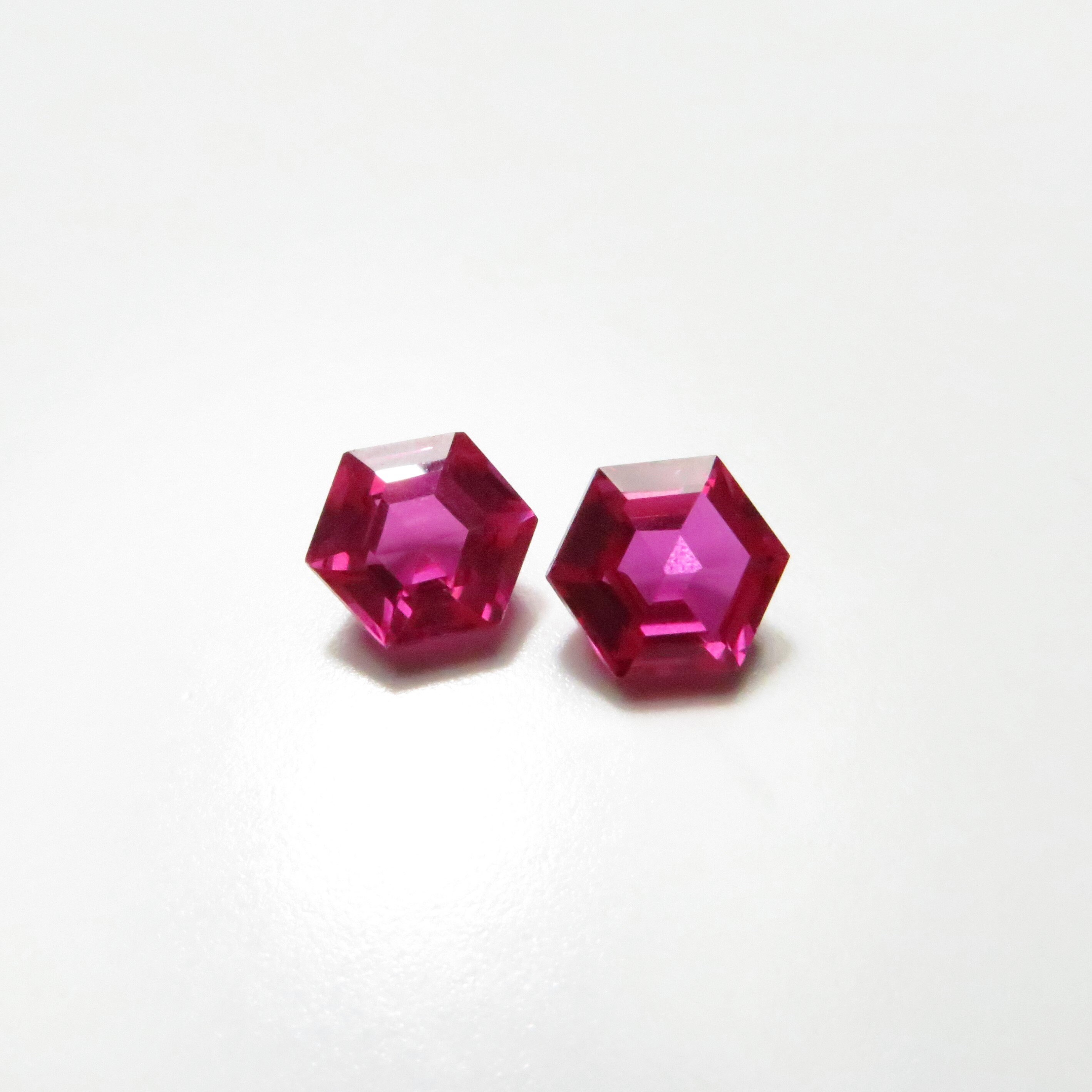 Pink Ruby - 8mm Hex-cut Faceted Gemstone - Choose Your Own