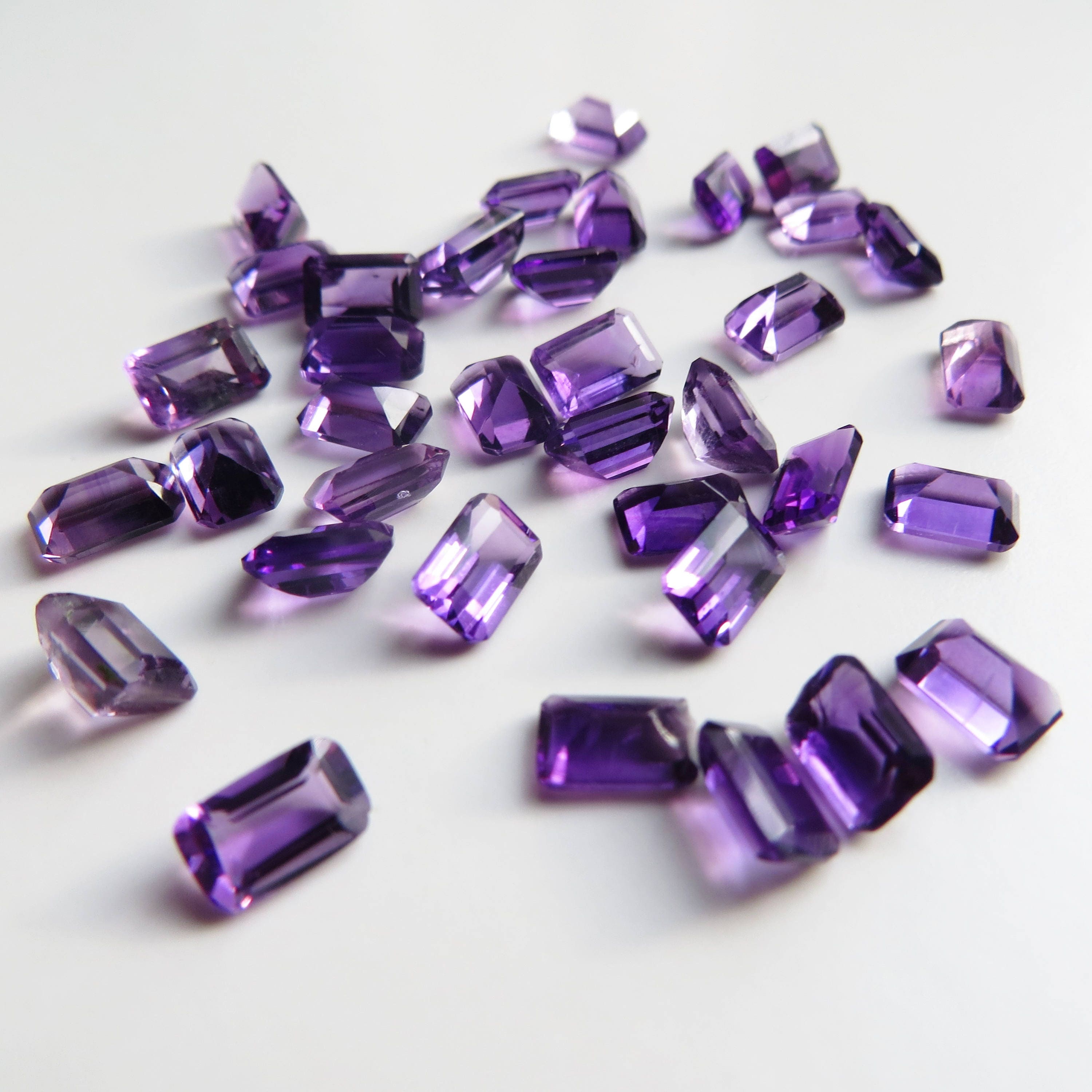 Amethyst Gemstone Princess-cut Gem LOT 20.30 Cts 36 - Etsy UK