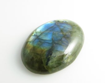 Labradorite - Oval Flat-Back Gemstone Cabochon, 77.75 cts - 28x40 (L179)