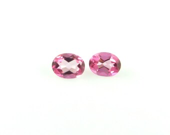 Topacio rosa - Gemas sueltas facetadas de corte ovalado de 7 mm, dos piezas (TZ156)