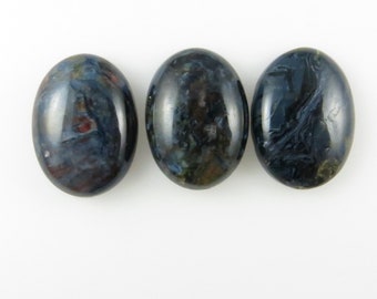 Pietersite - Three (3) Oval Flat-Back Gemstone Cabochons 18x30 each, 84.50 cts total (X204)