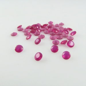 Pink Ruby - 4mm Round Gems, Lab-Created Gemstone - Fifty (50) Pieces (X200)
