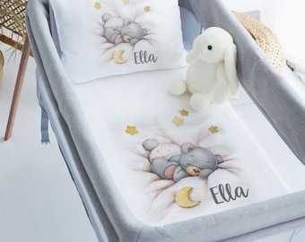 Niedliches Bärn-Kinderzimmer-Bettwäsche-Set, Bettdecke aus 100% Baumwolle, personalisiertes Bettlaken