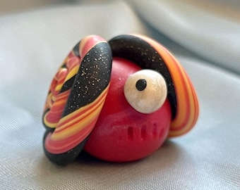Round Coil Cyclops - Feeping Creatures polymer clay monster figurine