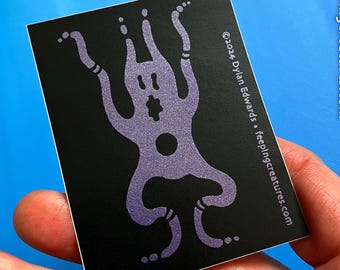 Wiggly Monster iridescent vinyl sticker - Feeping Creatures by Dylan Edwards