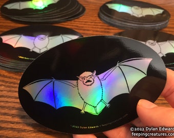 Holographic Bat vinyl sticker - Feeping Creatures monster art