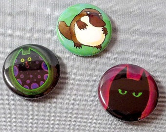 Feeping Creatures monster buttons - set of three 1-inch pinback buttons