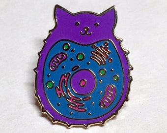 Feeping Creatures enamel pin - Microscopic Cat Cell