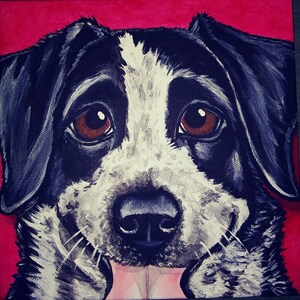 Benutzerdefinierte Pet Portrait Malerei 8 x 8 Haustier Denkmal, Haustier Verlust, Hund, Katze, beste Freundin, Haustier Besitzer Geschenk Bild 2