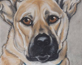CUSTOM Painted Pet Portrait 11x14, memorial de mascotas, regalo del dueño de la mascota, personalizado, perro, gato, pajarita en el perro, arte de la mascota