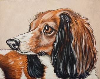 Pintura personalizada del retrato de mascotas 9x12- Original hecho a la orden, memoria del animal doméstico, pérdida de mascotas, mejor amigo, arte del perro, mascotas, mascotas pintadas