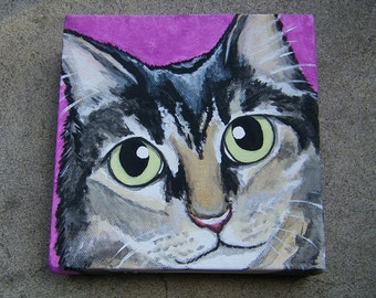 Custom Pet Portrait Painting 8x8 pet memorial, pet loss, dog, cat, best friend, pet owner gift