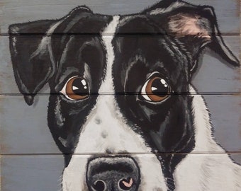 Custom Painted Pet Portrait on wood 10"×10", dog painting, pet memorial, pet owner gift, best friend, dog, cat